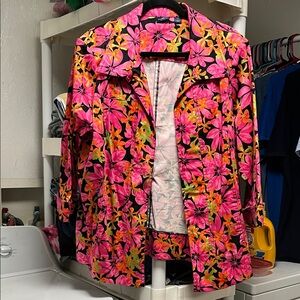 Westbound Floral Blazer - Pink and Orange